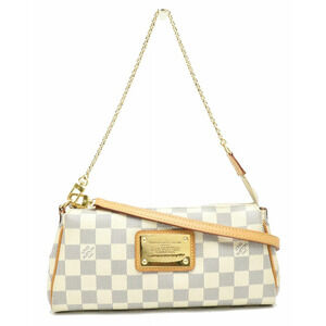 Louis VUITTON Damier Azur White Eva Accessory Clutch Chain Shoulder Bag